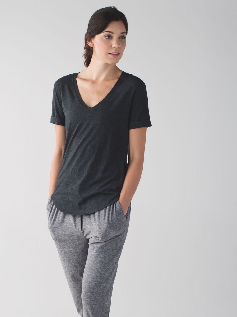 lululemon athletica Women's Dark Charcoal Love V-Neck Short Sleeve Tee